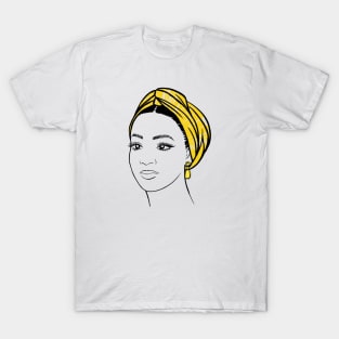 beautiful african american girl in yellow turban T-Shirt